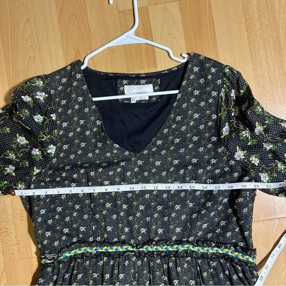 Anthropologie Karoline Tiered Maxi Dress Long Sleeve Ditsy Floral size 14 Boho - Picture 15 of 16